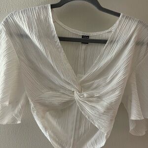 White cropped blouse